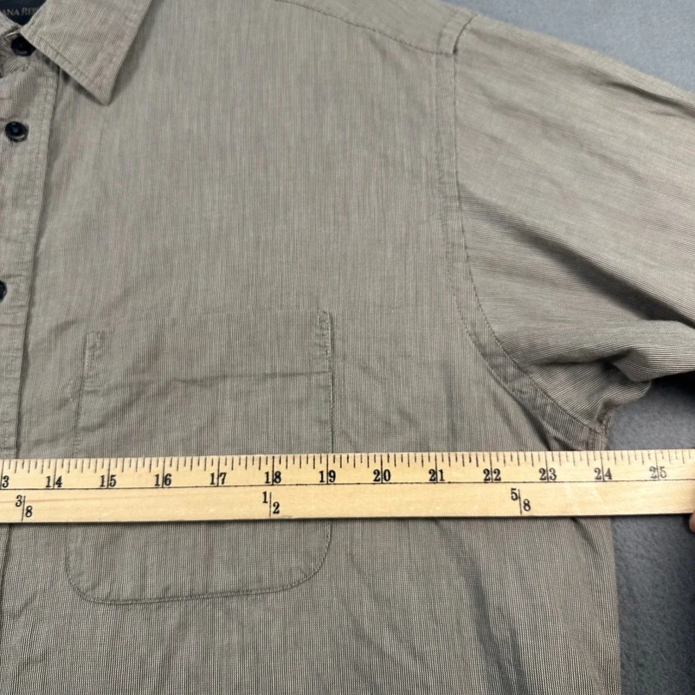 Banana Republic Mens Large Khaki Two Ply Cotton Long Sleeve Button Down Shirt